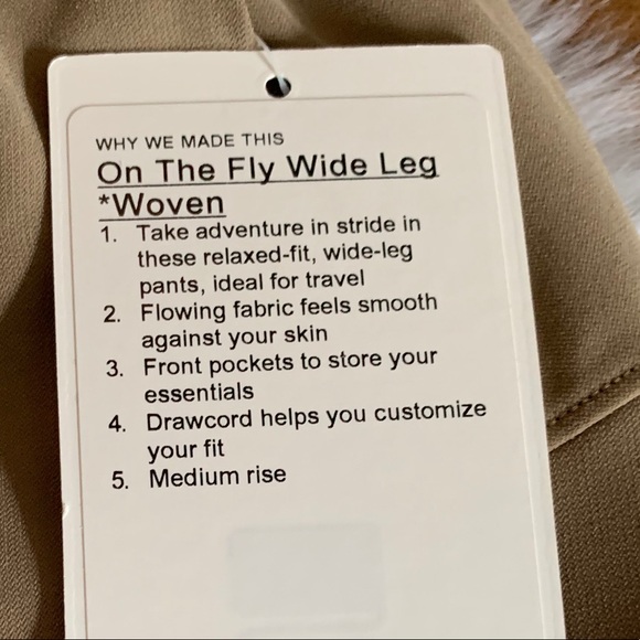 On the fly wide leg pant relaxed fit lululemon new - Picture 5 of 7